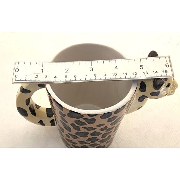 MUG/CUP-Leopard Print-Leopard Head and Handle, Unique, Holds 8 oz/1 cup - Picture 11 of 13
